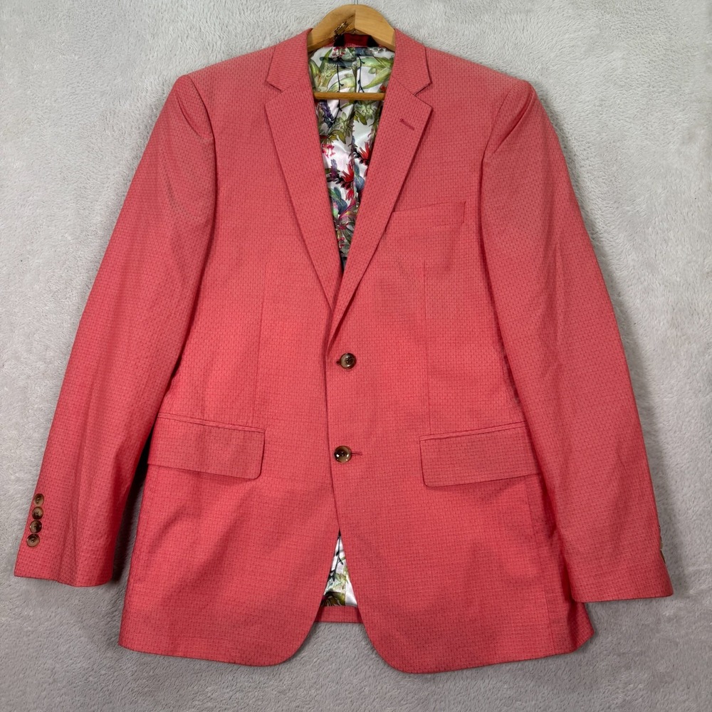 NEW Linea Uomo Blazer Jacket Mens 38R Pink Cotton Casual Preppy Lightweight Coat